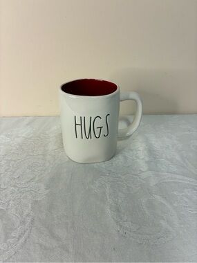 Rae Dunn “Hugs Kisses” White Mug with Red Interior